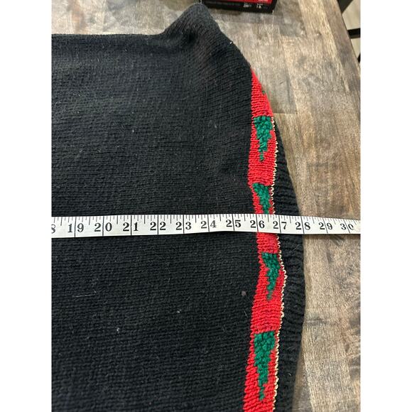 1990s Talbots Christmas Santa Claus Sweater Stars Candy Cane UGLY Christmas - Picture 8 of 8